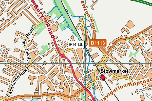 IP14 1JL map - OS VectorMap District (Ordnance Survey)