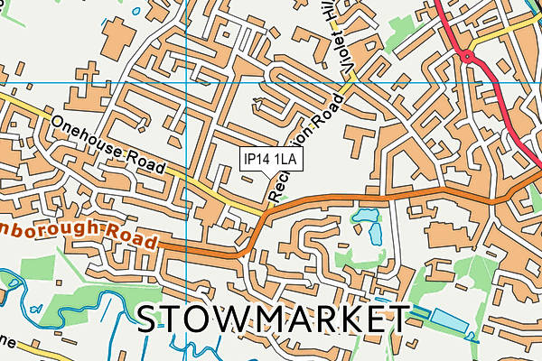 IP14 1LA map - OS VectorMap District (Ordnance Survey)