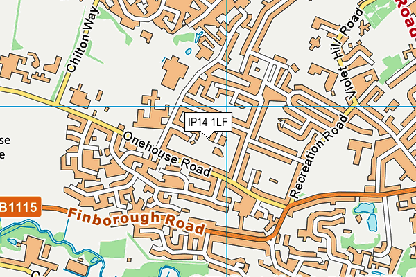 IP14 1LF map - OS VectorMap District (Ordnance Survey)