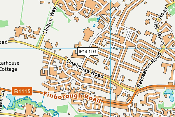 IP14 1LG map - OS VectorMap District (Ordnance Survey)