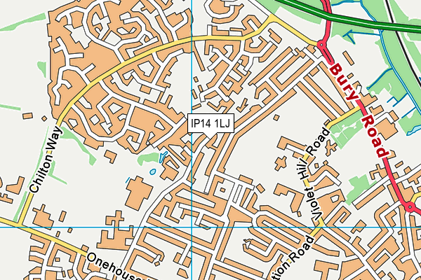 IP14 1LJ map - OS VectorMap District (Ordnance Survey)