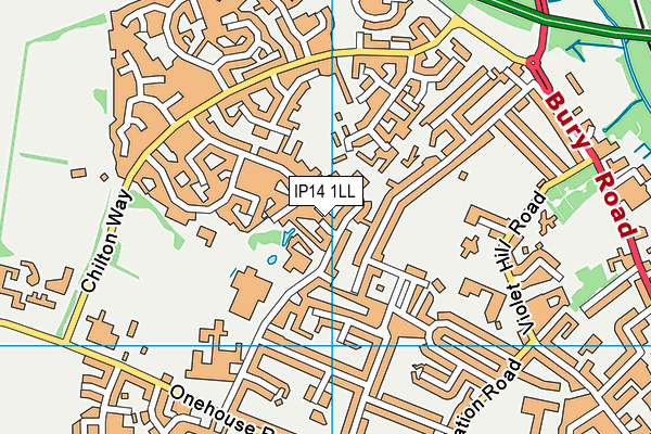 IP14 1LL map - OS VectorMap District (Ordnance Survey)
