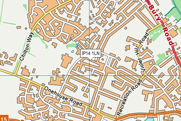IP14 1LN map - OS VectorMap District (Ordnance Survey)
