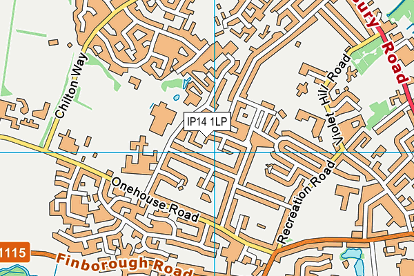 IP14 1LP map - OS VectorMap District (Ordnance Survey)