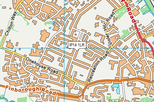 IP14 1LR map - OS VectorMap District (Ordnance Survey)