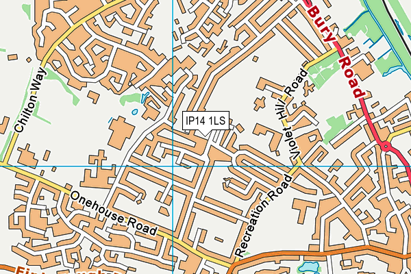 IP14 1LS map - OS VectorMap District (Ordnance Survey)