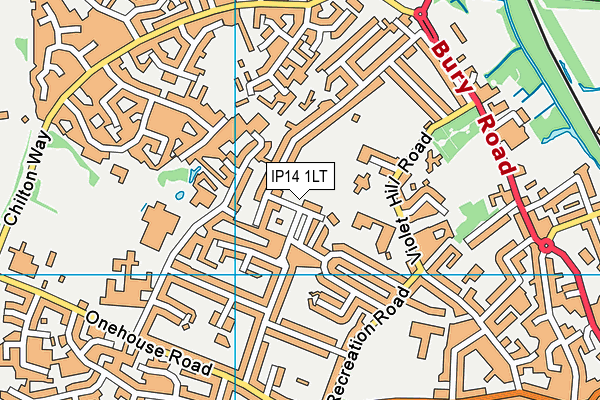 IP14 1LT map - OS VectorMap District (Ordnance Survey)