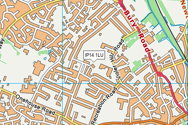 IP14 1LU map - OS VectorMap District (Ordnance Survey)