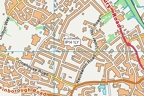 IP14 1LY map - OS VectorMap District (Ordnance Survey)