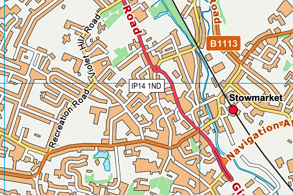 IP14 1ND map - OS VectorMap District (Ordnance Survey)