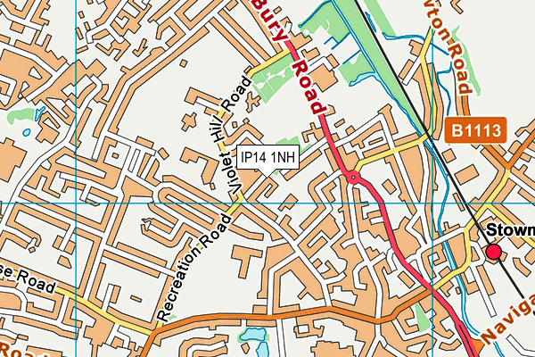 IP14 1NH map - OS VectorMap District (Ordnance Survey)