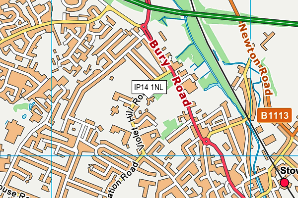 Stowmarket Middle School (Closed) map (IP14 1NL) - OS VectorMap District (Ordnance Survey)