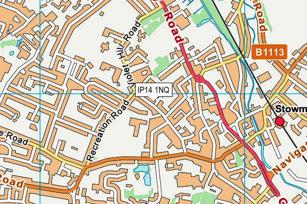 IP14 1NQ map - OS VectorMap District (Ordnance Survey)