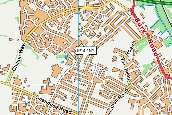 IP14 1NY map - OS VectorMap District (Ordnance Survey)