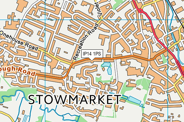 IP14 1PS map - OS VectorMap District (Ordnance Survey)