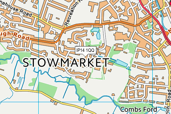 IP14 1QQ map - OS VectorMap District (Ordnance Survey)