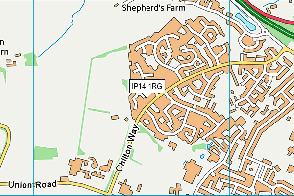 IP14 1RG map - OS VectorMap District (Ordnance Survey)