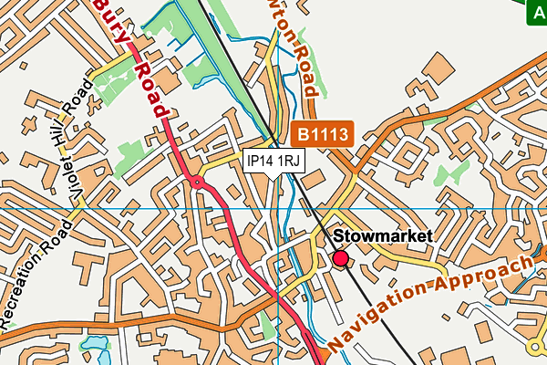 IP14 1RJ map - OS VectorMap District (Ordnance Survey)