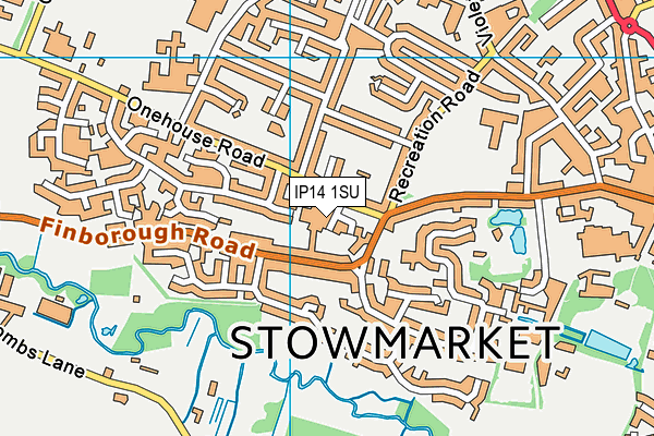 IP14 1SU map - OS VectorMap District (Ordnance Survey)