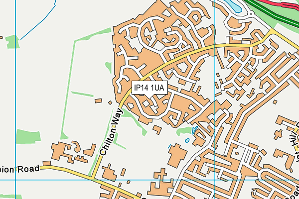 IP14 1UA map - OS VectorMap District (Ordnance Survey)