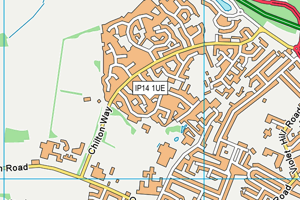 IP14 1UE map - OS VectorMap District (Ordnance Survey)