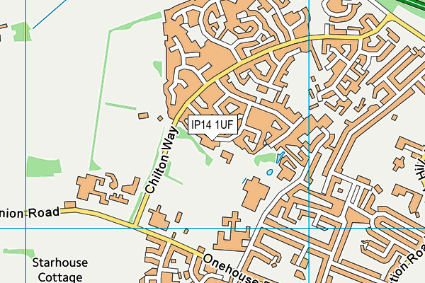 IP14 1UF map - OS VectorMap District (Ordnance Survey)