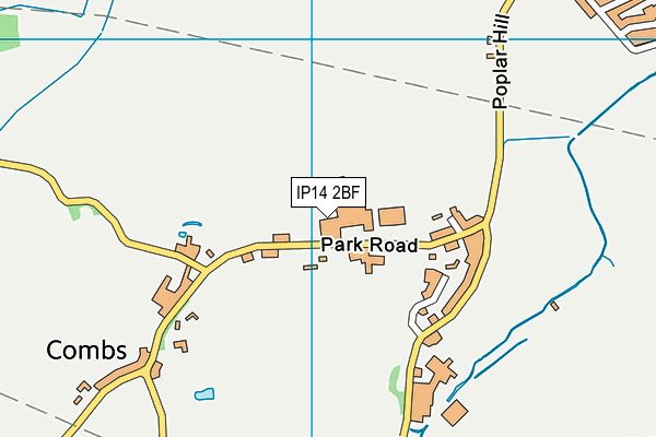 IP14 2BF map - OS VectorMap District (Ordnance Survey)