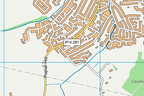 IP14 2BY map - OS VectorMap District (Ordnance Survey)