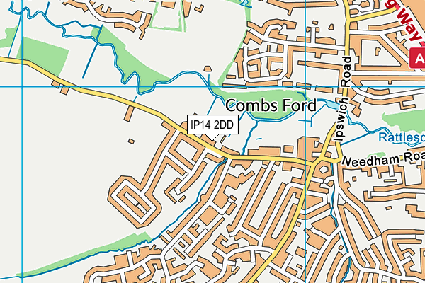 IP14 2DD map - OS VectorMap District (Ordnance Survey)