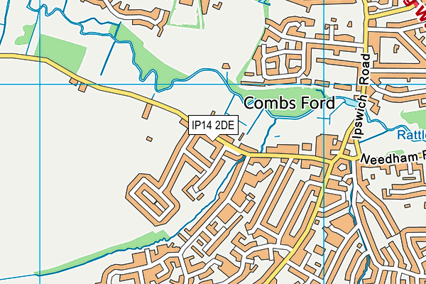 IP14 2DE map - OS VectorMap District (Ordnance Survey)