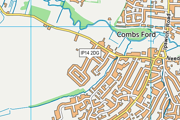 IP14 2DG map - OS VectorMap District (Ordnance Survey)