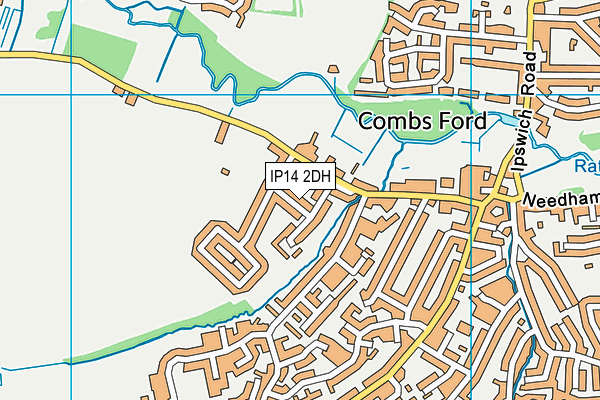 IP14 2DH map - OS VectorMap District (Ordnance Survey)