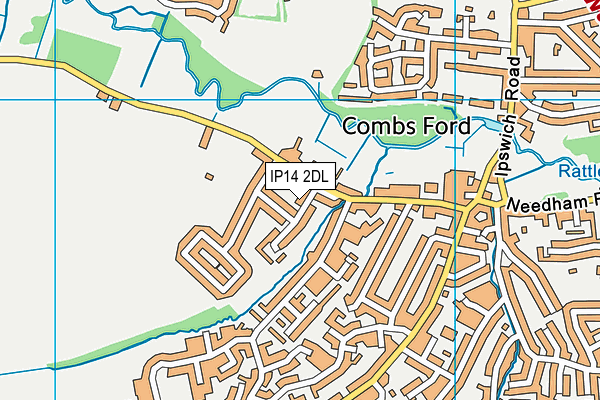 IP14 2DL map - OS VectorMap District (Ordnance Survey)