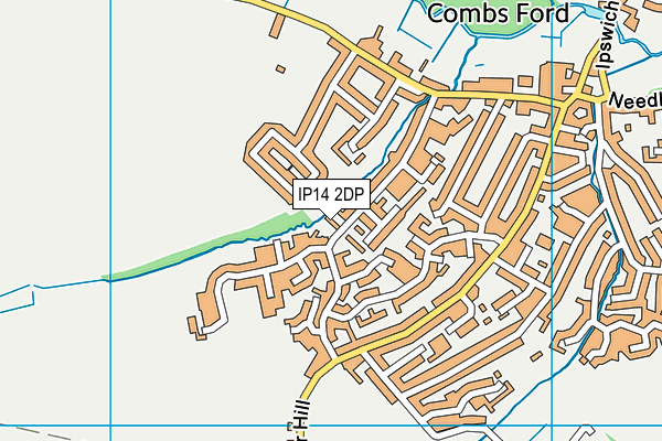 IP14 2DP map - OS VectorMap District (Ordnance Survey)