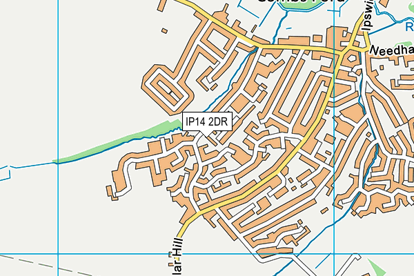 IP14 2DR map - OS VectorMap District (Ordnance Survey)