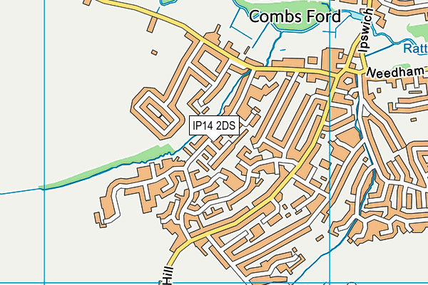 IP14 2DS map - OS VectorMap District (Ordnance Survey)