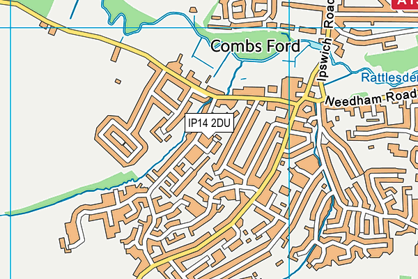 IP14 2DU map - OS VectorMap District (Ordnance Survey)