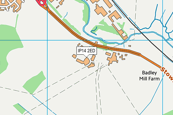 IP14 2ED map - OS VectorMap District (Ordnance Survey)