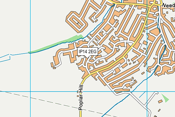 IP14 2EG map - OS VectorMap District (Ordnance Survey)