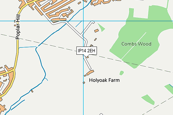 IP14 2EH map - OS VectorMap District (Ordnance Survey)