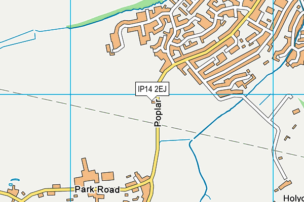 IP14 2EJ map - OS VectorMap District (Ordnance Survey)