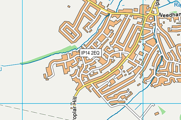 IP14 2EQ map - OS VectorMap District (Ordnance Survey)