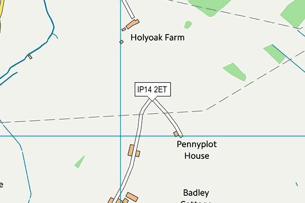 IP14 2ET map - OS VectorMap District (Ordnance Survey)