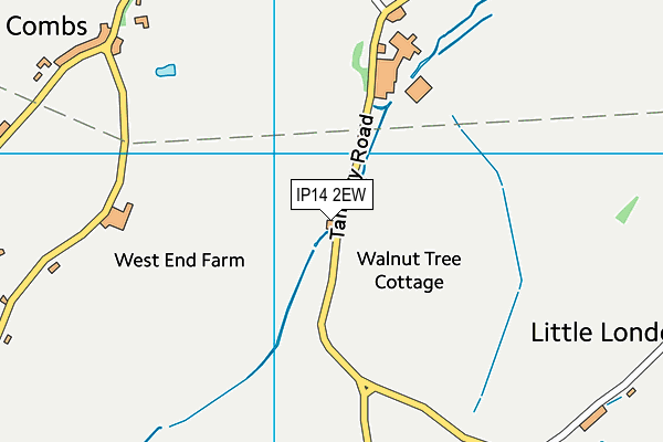 IP14 2EW map - OS VectorMap District (Ordnance Survey)