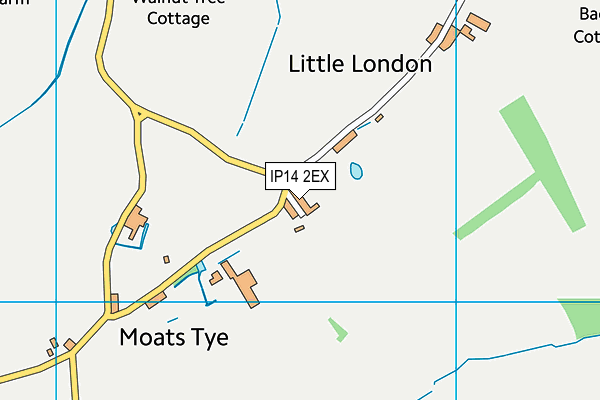 IP14 2EX map - OS VectorMap District (Ordnance Survey)