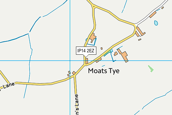 IP14 2EZ map - OS VectorMap District (Ordnance Survey)