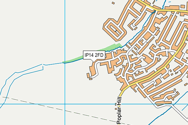 IP14 2FD map - OS VectorMap District (Ordnance Survey)