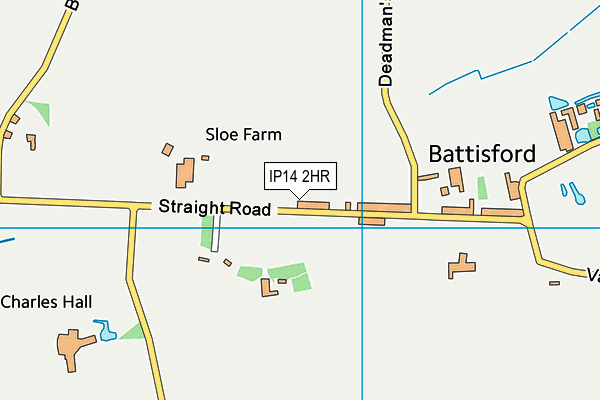 IP14 2HR map - OS VectorMap District (Ordnance Survey)