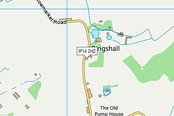 IP14 2HZ map - OS VectorMap District (Ordnance Survey)