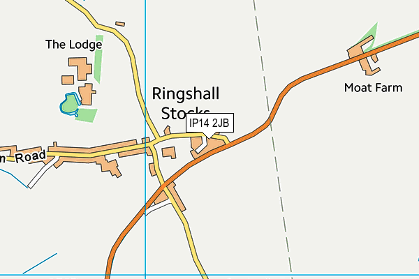 Ringshall Village Hall map (IP14 2JB) - OS VectorMap District (Ordnance Survey)